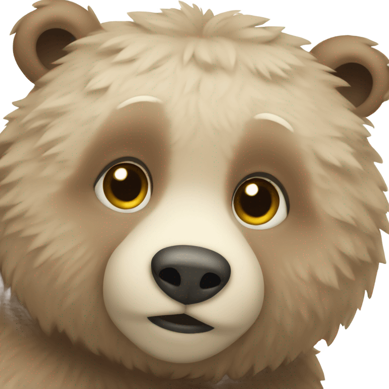 pale brown fluffy fat bear cub emoji