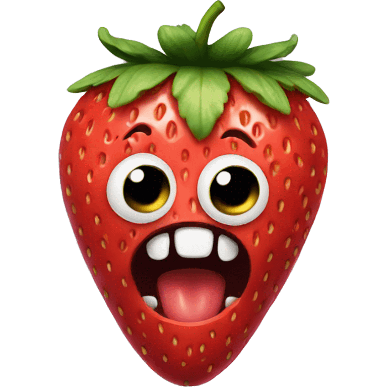 Horrifying strawberry  emoji