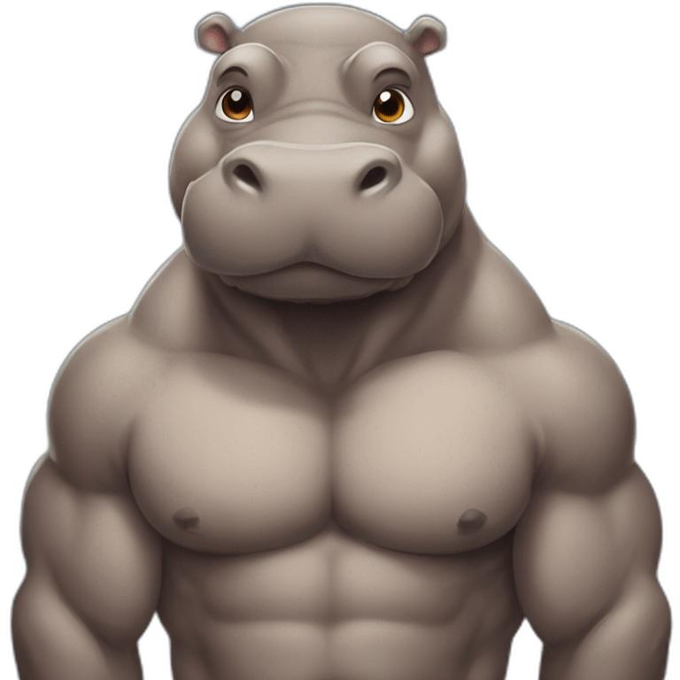 i beg you oh muscular hippo help me emoji