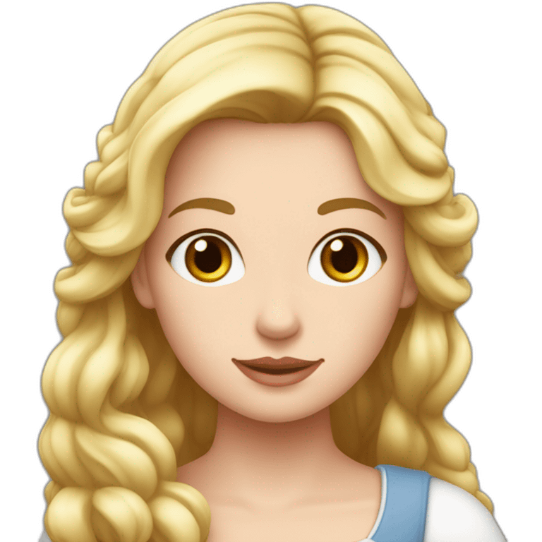 Fille châtain claire avec les cheveux longs blanche de peau emoji