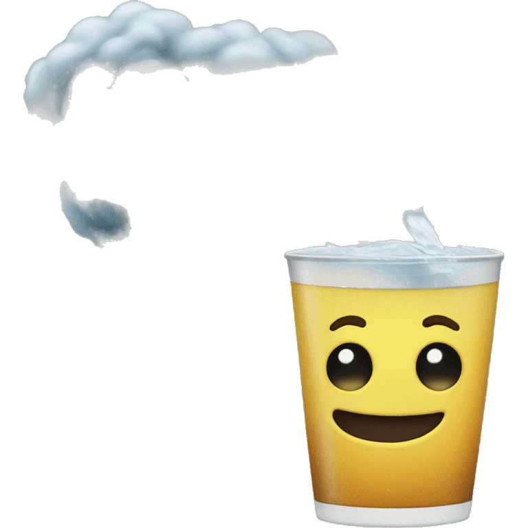 Tornado with hand holding drink emoji