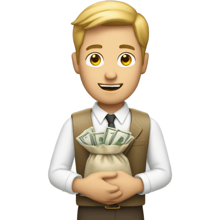 White guy with a money bag emoji