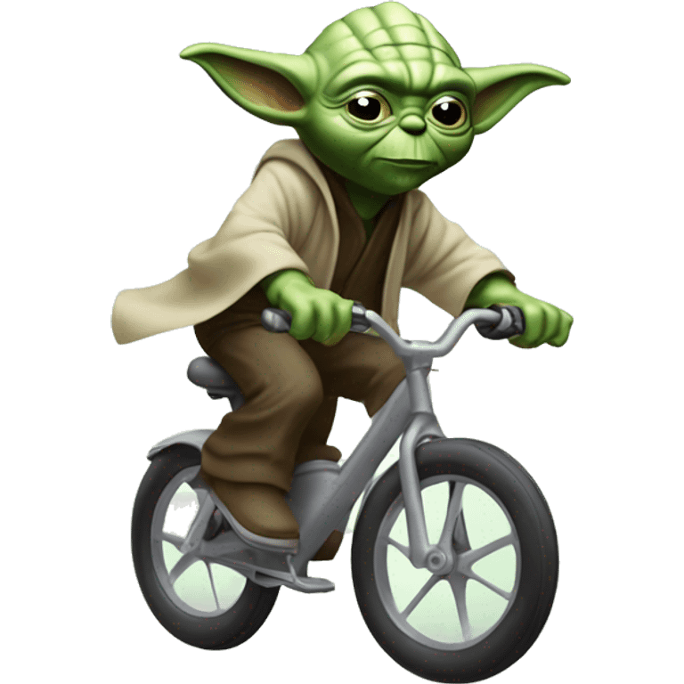 Yoda jumping on ebike grind emoji