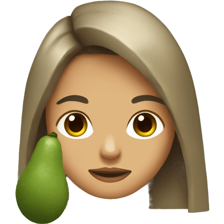 Guacamole and girl with dark blond, long hair emoji