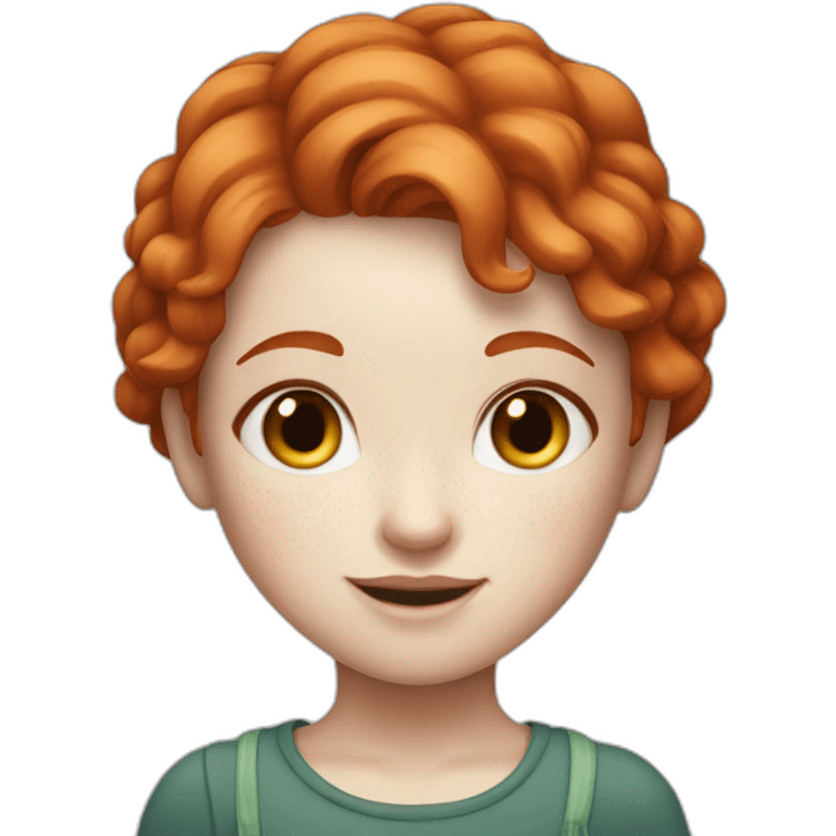 a cute redhead girl with pale white skin and freckles emoji