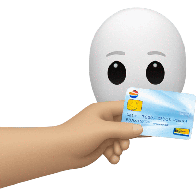 white hand with credit card from visa emoji