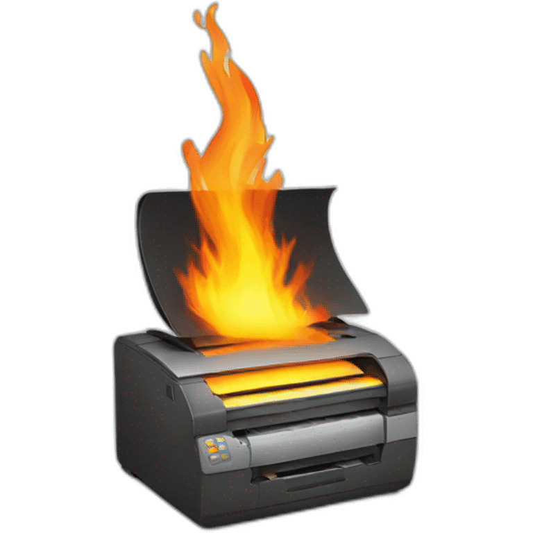 Printer on fire emoji