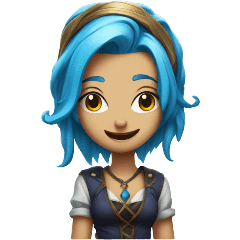 jinx from arcane with a :D face emoji