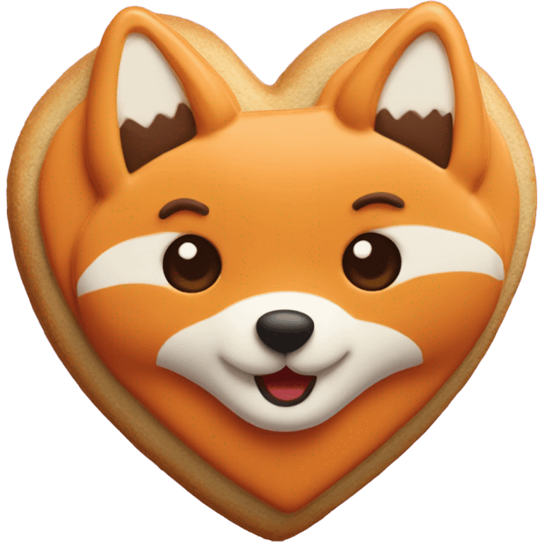 cookie heart with fox emoji