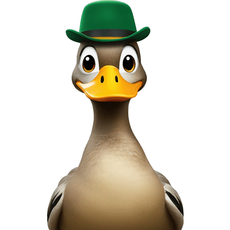 Duck with a duck on its head emoji