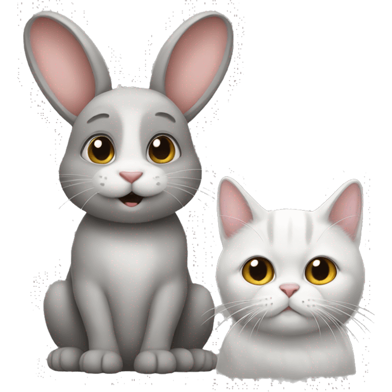 Rabbit with cat emoji