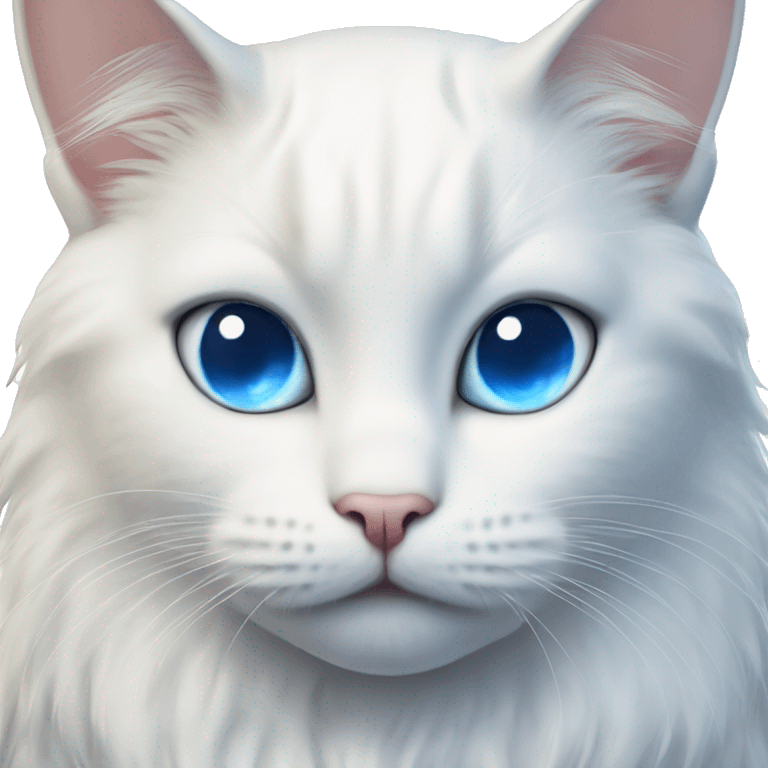 White cat blue eyes The moon on the forehead emoji