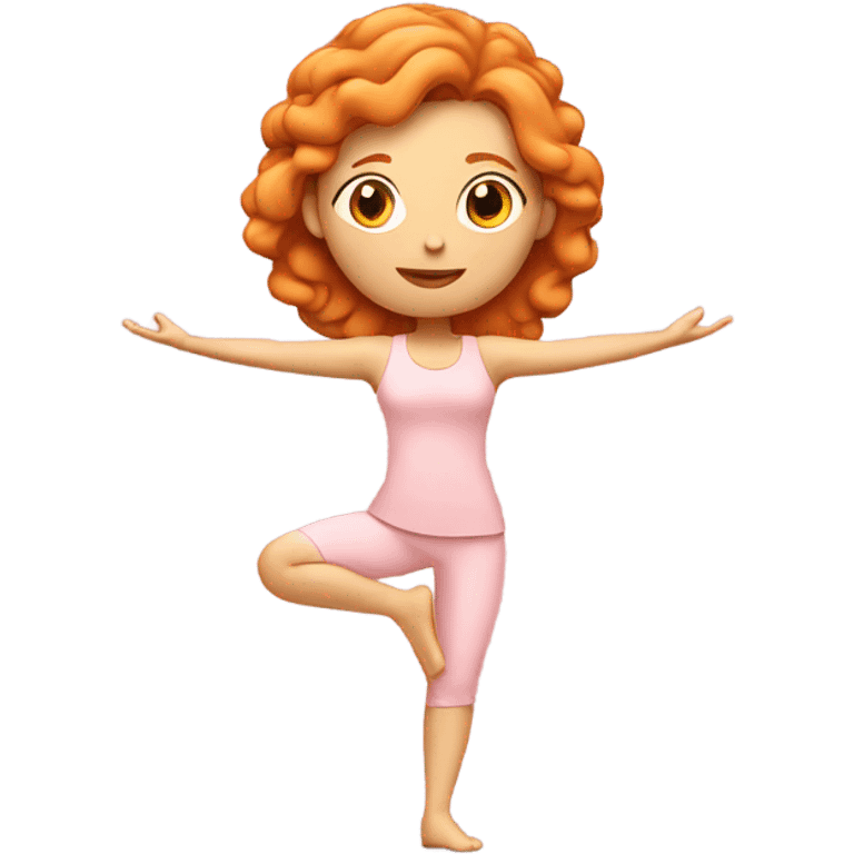 Ginger yoga girl light pink clothes n emoji