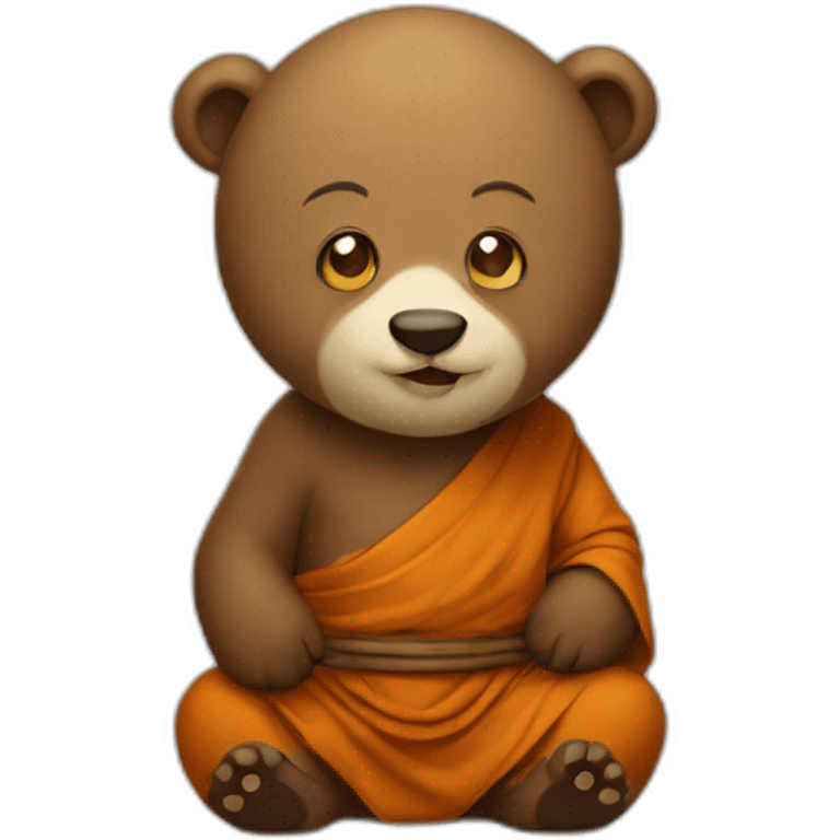 Monk bear with a mischievous face emoji