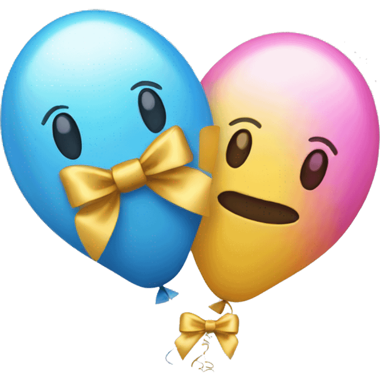 Two balloons with bows emoji