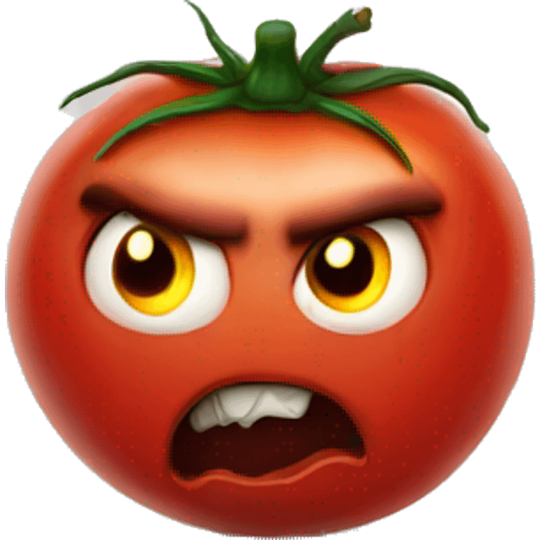 Scary tomato with tattoo  emoji