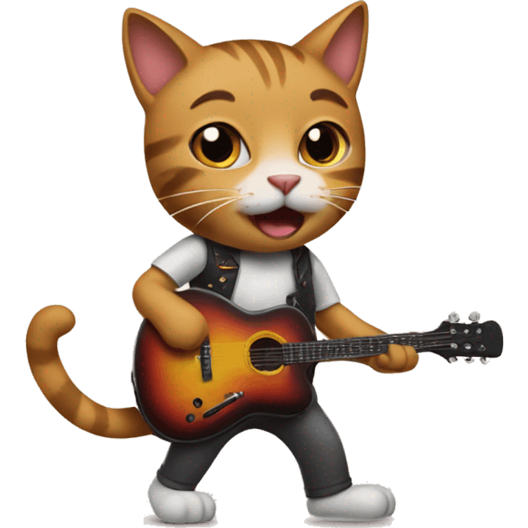 cat playing guitar emoji