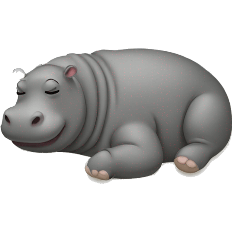 Female hippo sleeping in a bed emoji