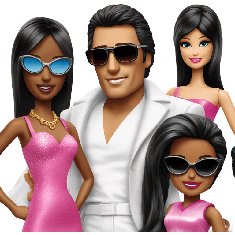 Tony Montana sunglasses with 3 Barbie girls emoji