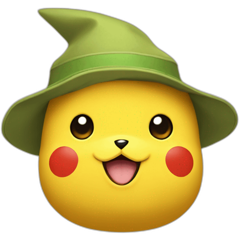 Pikachu wearing Satoshi's hat emoji