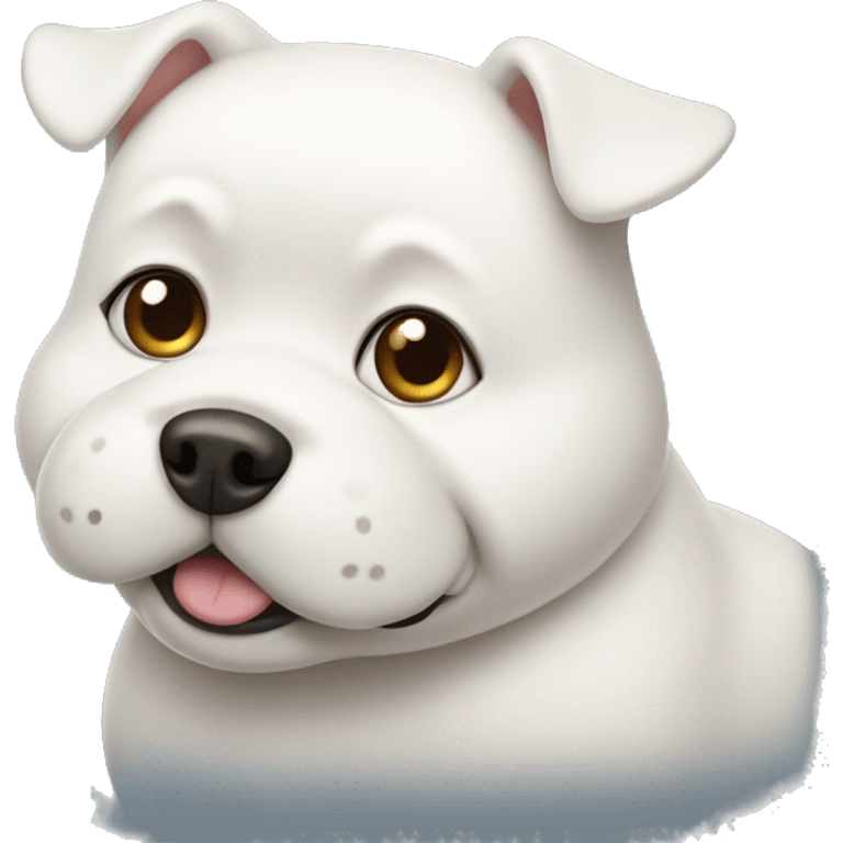 chubby white dog with a belly emoji