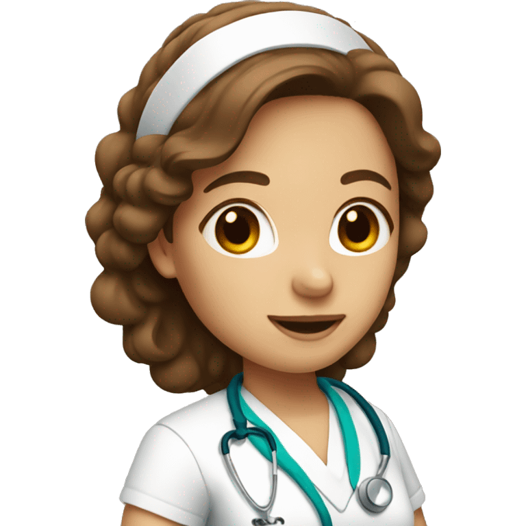 nurse with brown hair emoji