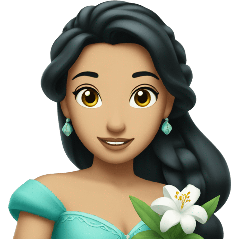 Jasmine disney princess with jasmine flower emoji