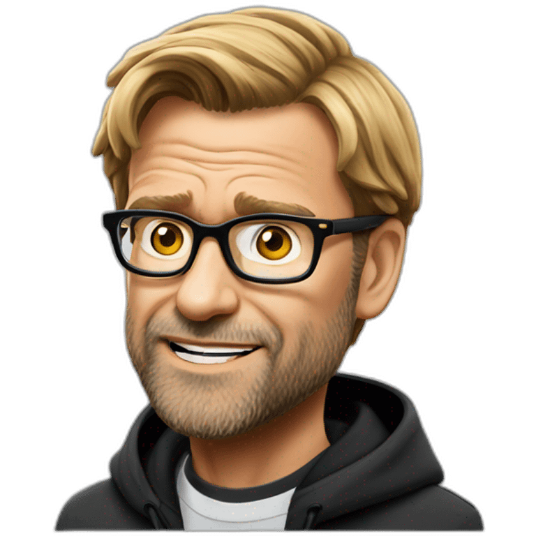 Klopp is nervous in a black hudie emoji