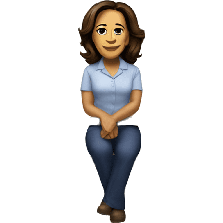 kamala harris sitting on a fence post emoji