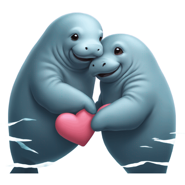 Manatees in love emoji