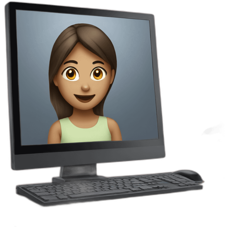 girl on the computer monitor emoji