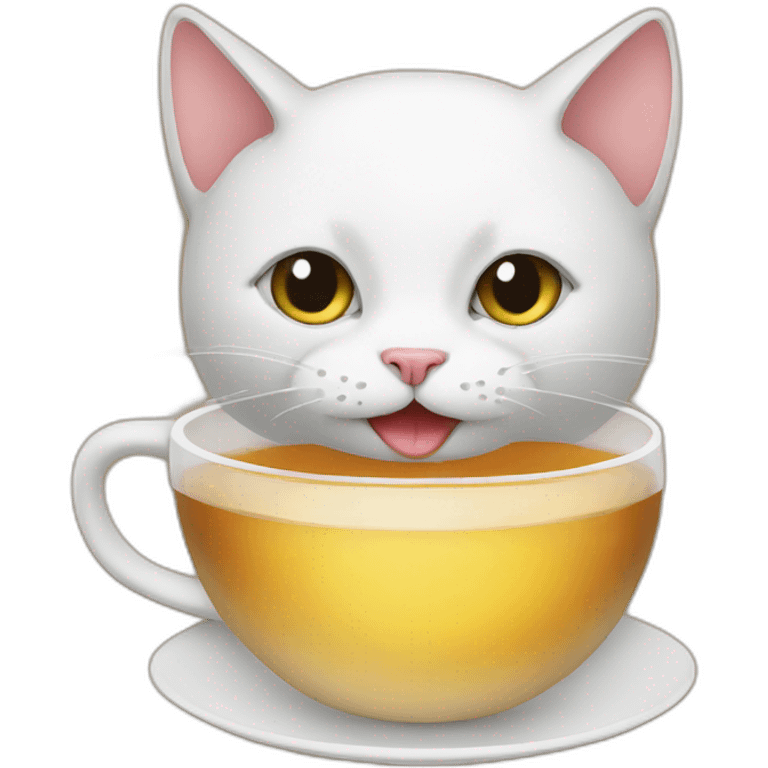 Cat drinkng tea emoji