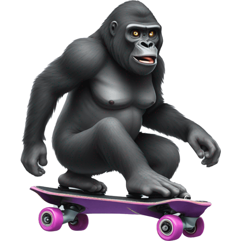 Roller skating gorilla  emoji