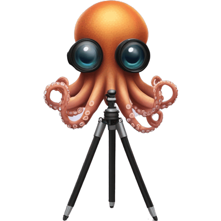 octopus as a tripod legs, and camera as a head emoji