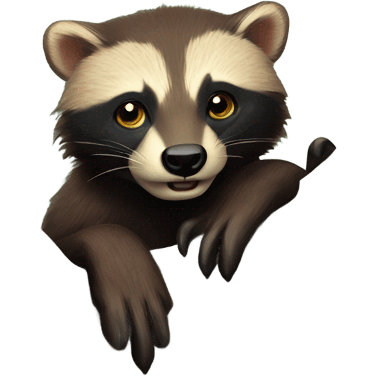 Mustelid Wolverine in a tree emoji