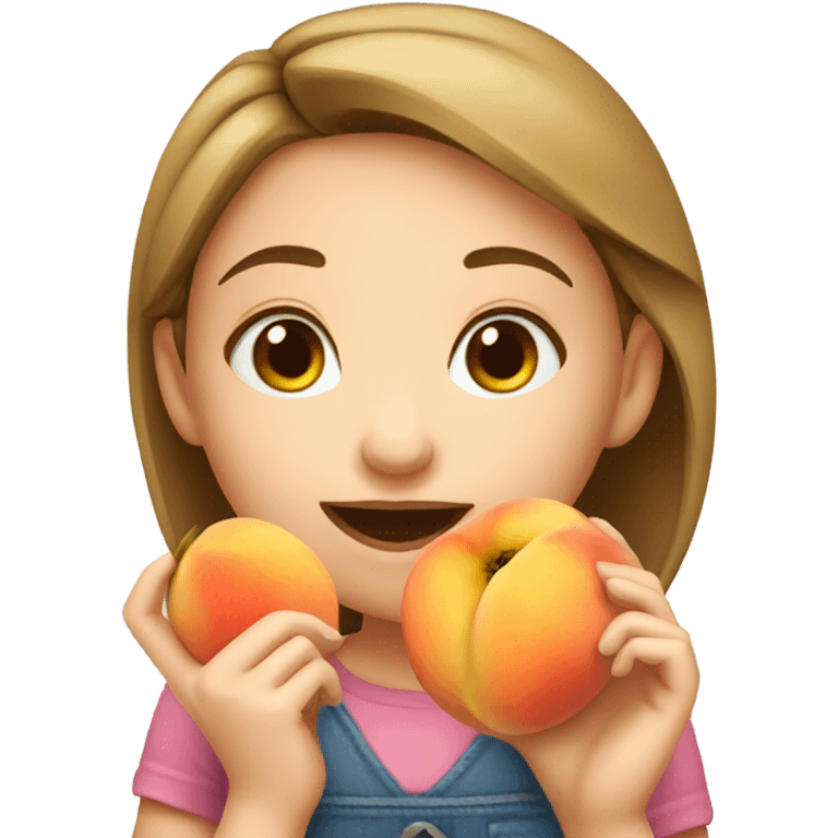 girl eating peach emoji