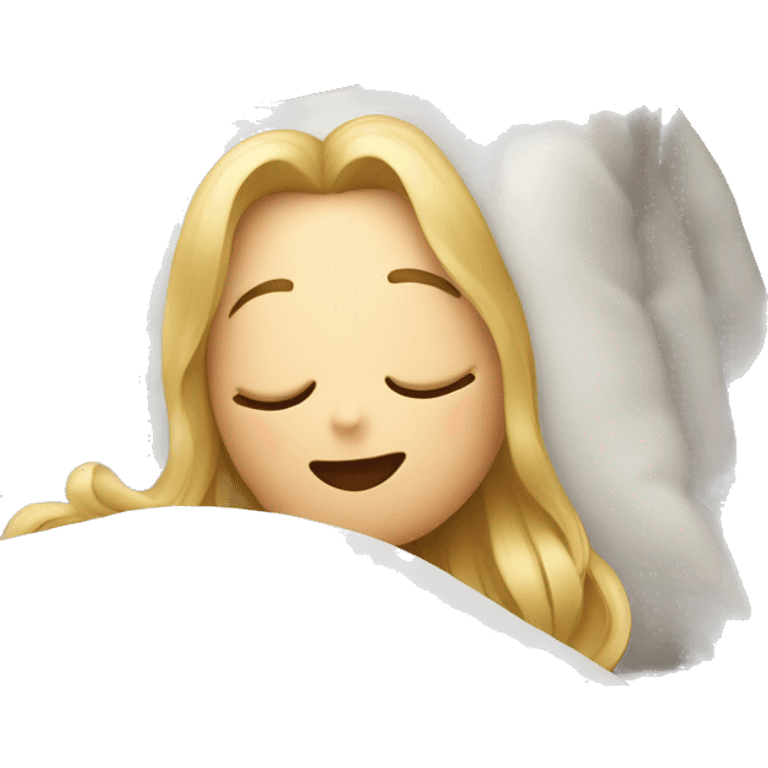 Femme blanche châtain qui dort dans un lit emoji