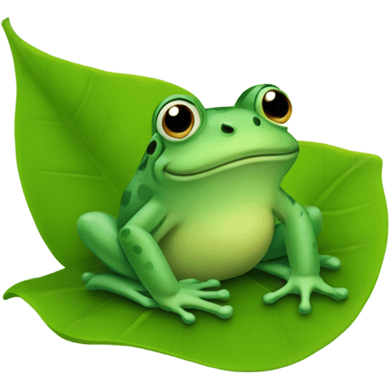 frog sit on leaf emoji