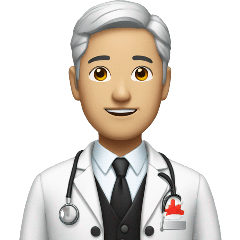 asian man with chinese wear black tuxedo work as hospital director emoji