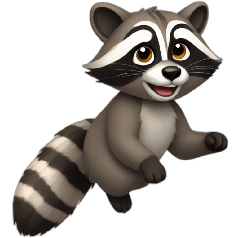 raccoon-flying emoji