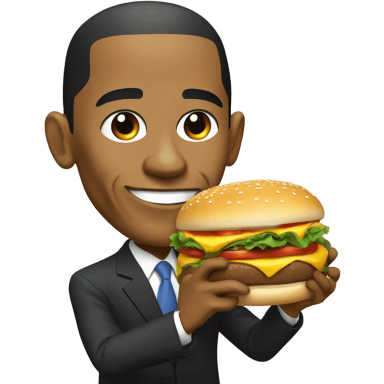 Obama holding a cheeseburger  emoji