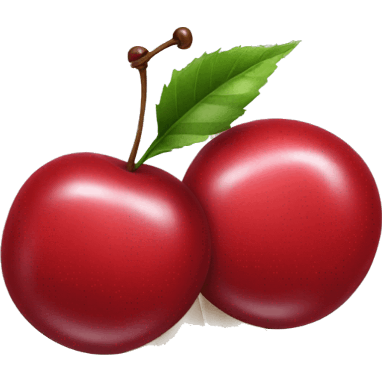 Coquette cherries with ribbon emoji