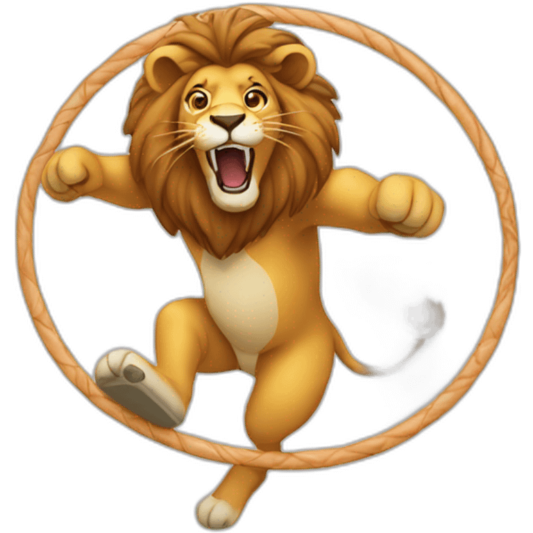 lion-jumping-hoops emoji