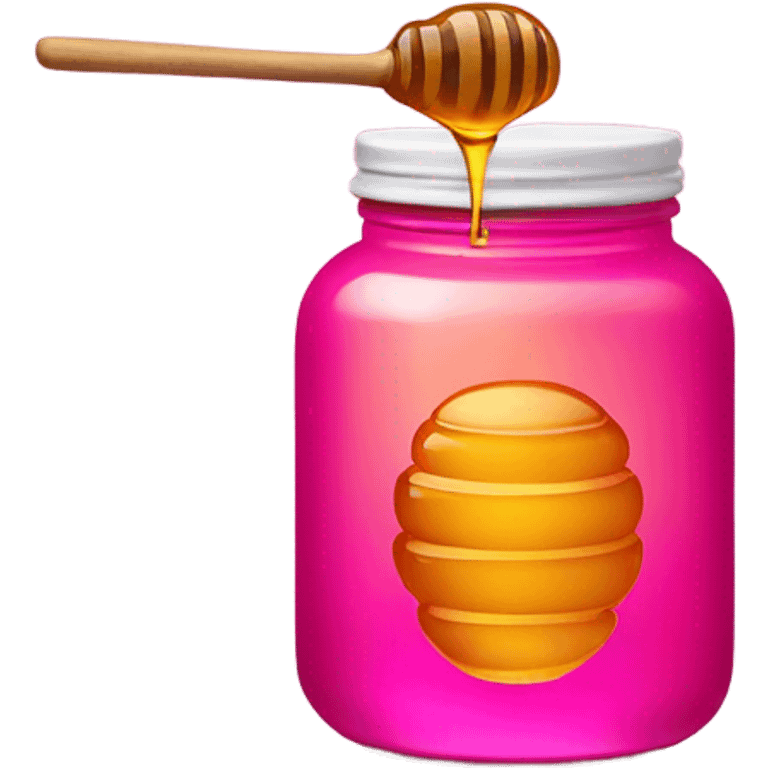 Hot pink jar of honey with wand  emoji