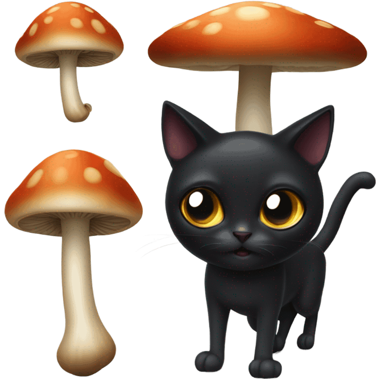 Black cat mushroom emoji