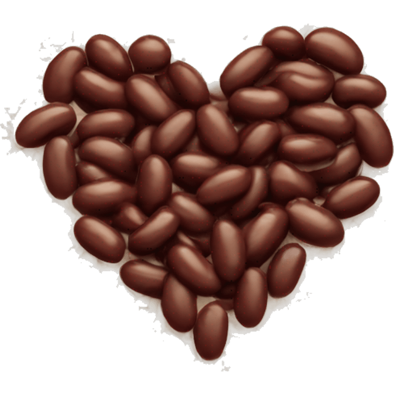 Rice and beans with heart shapes around it emoji