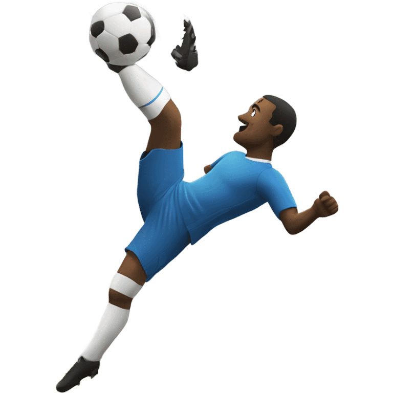 Footballer scoring an overhead kick emoji