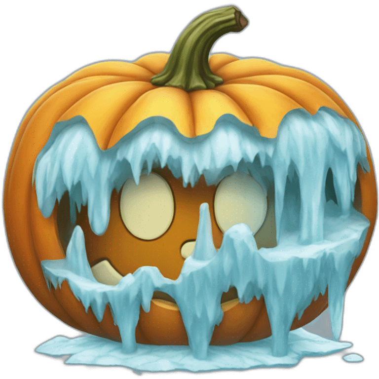 Icy pumpkin emoji