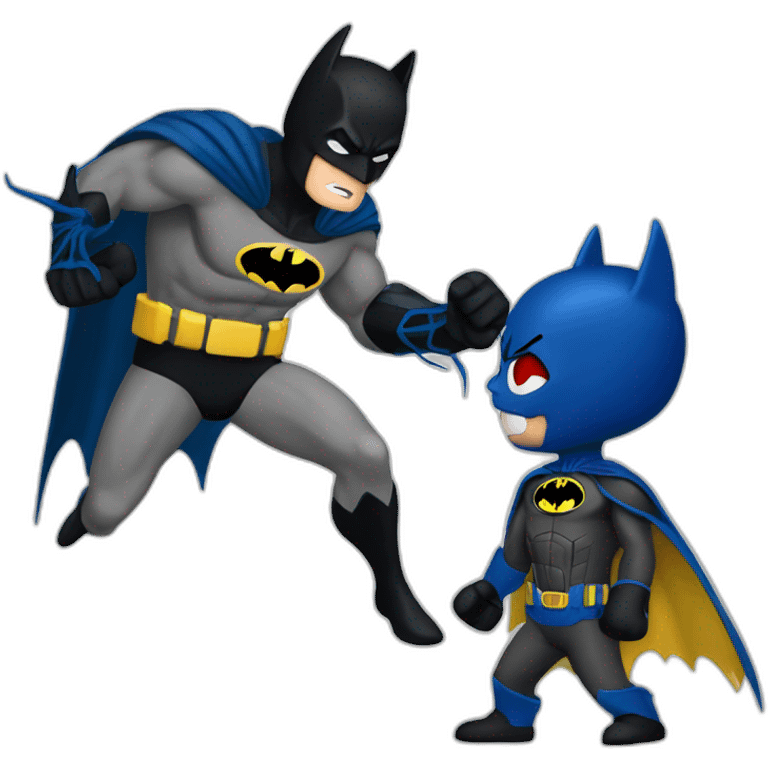 Batman fighting spiderma emoji