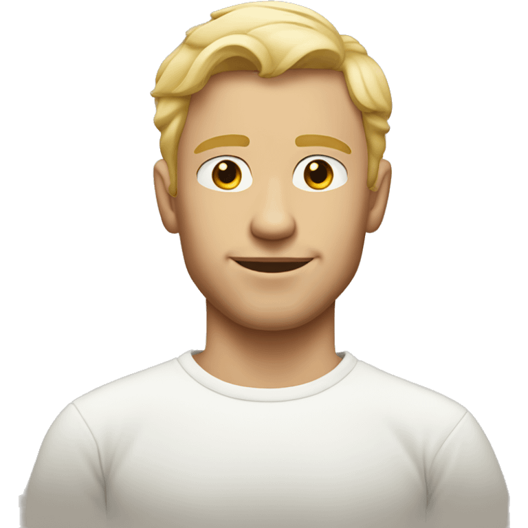 blonde handsome guy with white pullove emoji